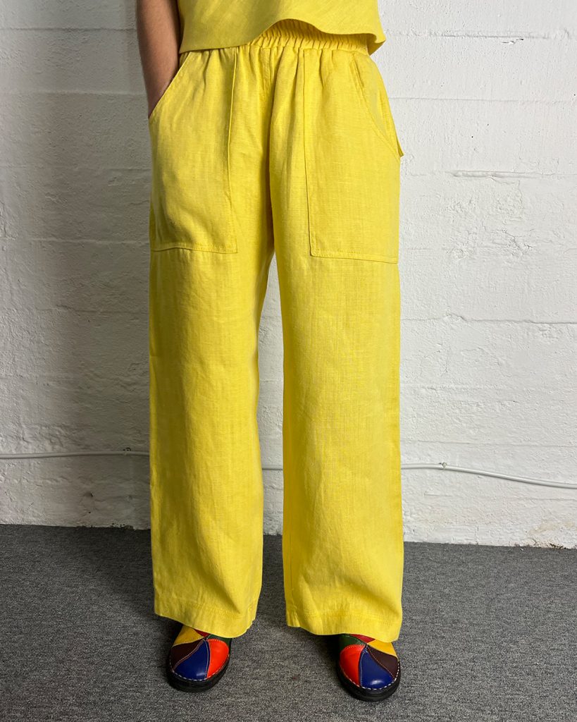Product image of Wide-leg Yellow Linen Pants