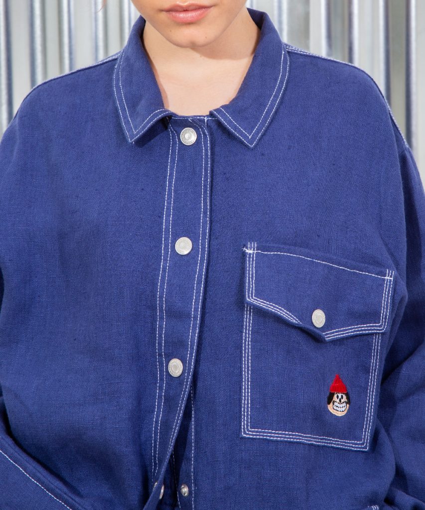 Product image of Oversized Blue Jacket made from linen