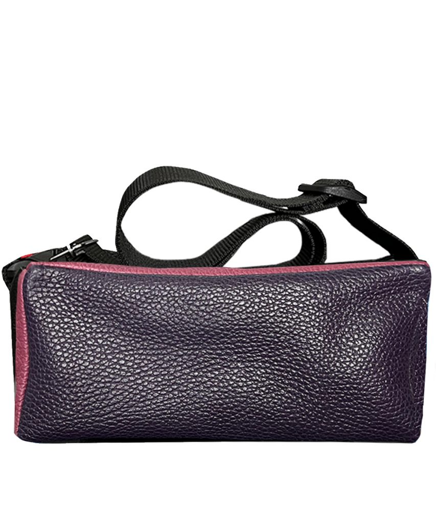 Product image of Safewear bag made from old pink & dark purple cowhide leather