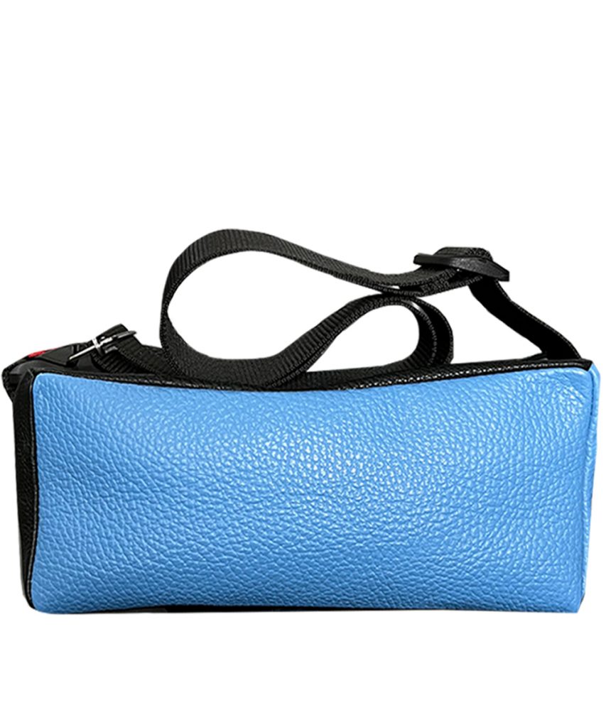 Product image of Safewear bag made from blue,bright yellow and black cowhide leather