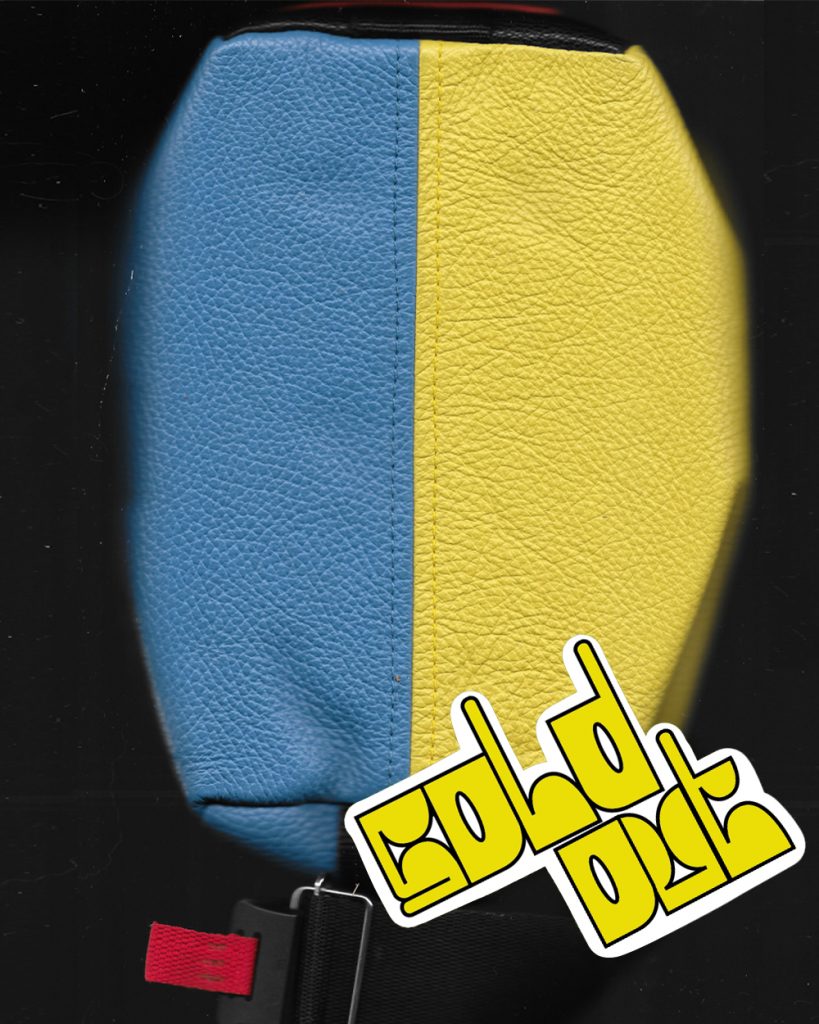Product image of Safewear bag made from blue,bright yellow and black cowhide