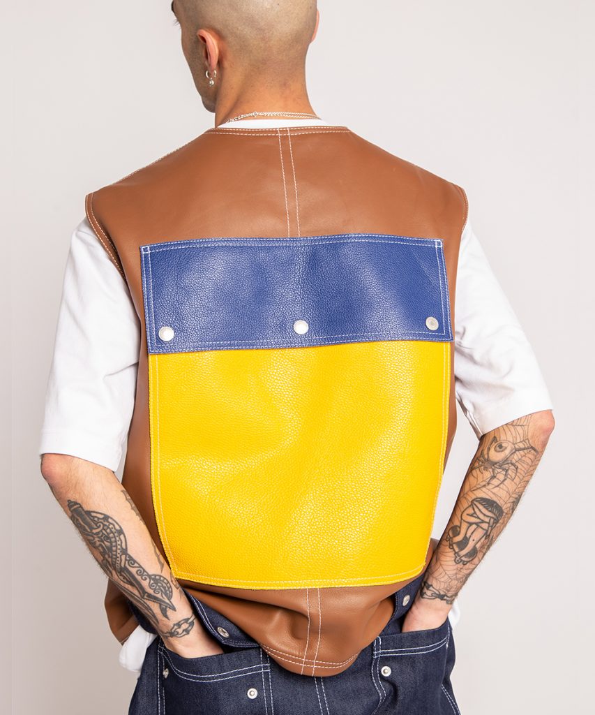 Product image of Regular vest made from cowhide leather