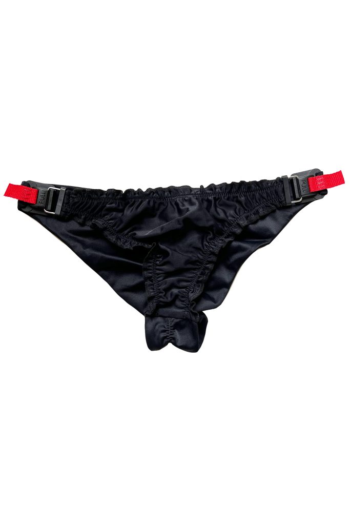 Product image of Ruffled black safe-swim bottom