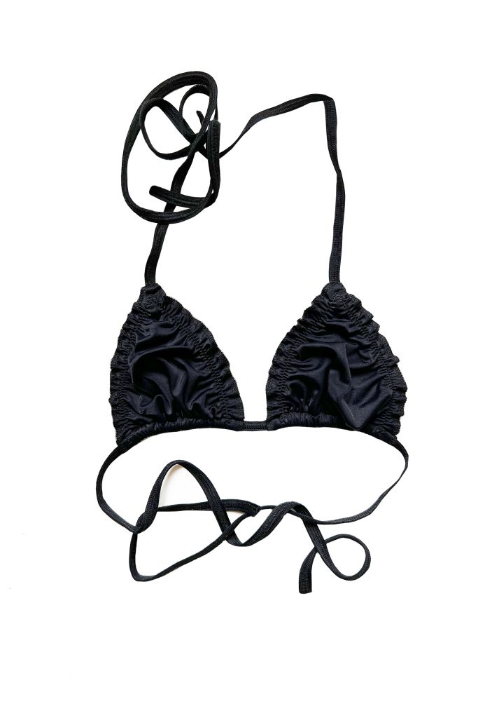 Product image of Ruffled black swimsuit top