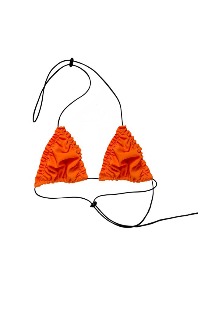 Product image of Ruffled orange adjustable safeswim top