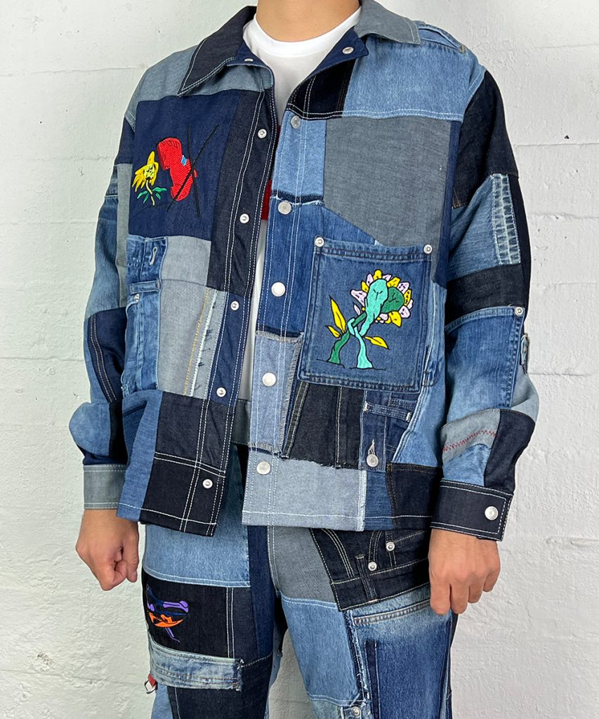 Product image of J-17 JACKET crafted with fragments of SECOND-HAND jeans in collaboration w/ williwilli & Studio Robuche